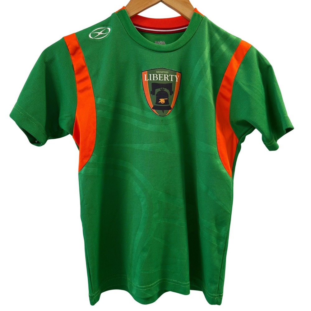 Xara Soccer Jersey Kids Youth Medium Green Orange Good‎ Memphis Liberty #10